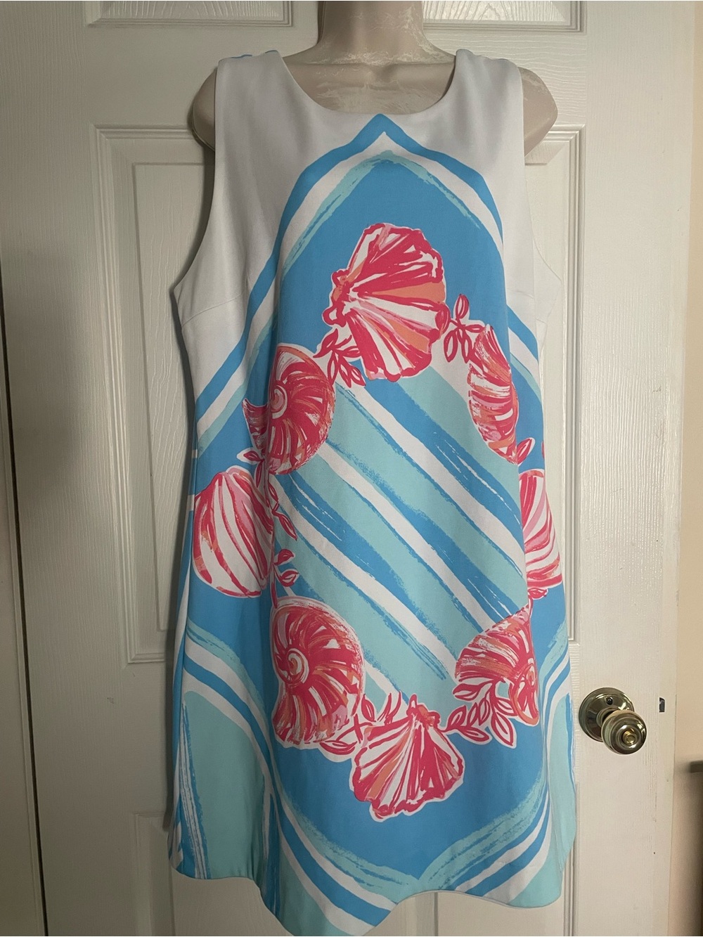 Women’s Lilly Pulitzer Blue & Pink Seashell Print One-Piece Dress XL